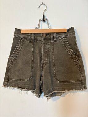 Free People CRVY High-Rise Frayed Hem Jean Shorts (Size 26)